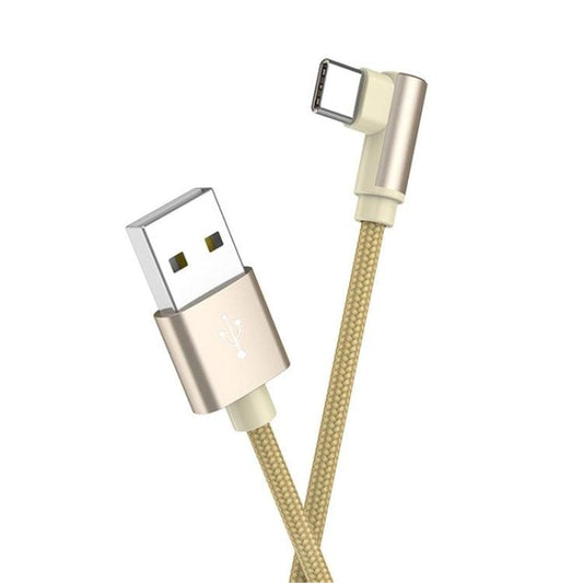Borofone BX26 USB-C / Type-C to USB Elbow Express Charging Data Cable for Galaxy S8 & S8+ / LG G6 / Huawei P10 & P10 Plus / Xiaomi Mi 6 & Max 2 and other Smartphones (Gold)
