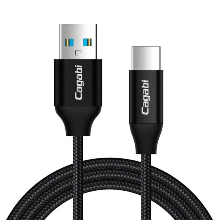 Cagabi N2-2 2m 2.4A Aviation Aluminum Alloy + Nylon USB to USB-C / Type-C Data Sync Fast Charging Cable