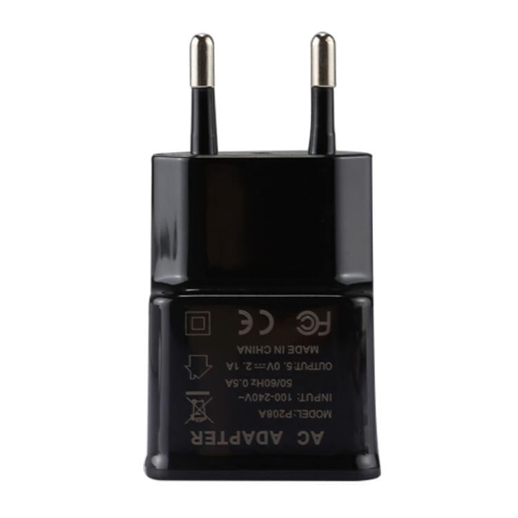 5V 2.1A Intelligent Identification USB Charger with 1m USB to Micro USB Charging Cable, EU Plug