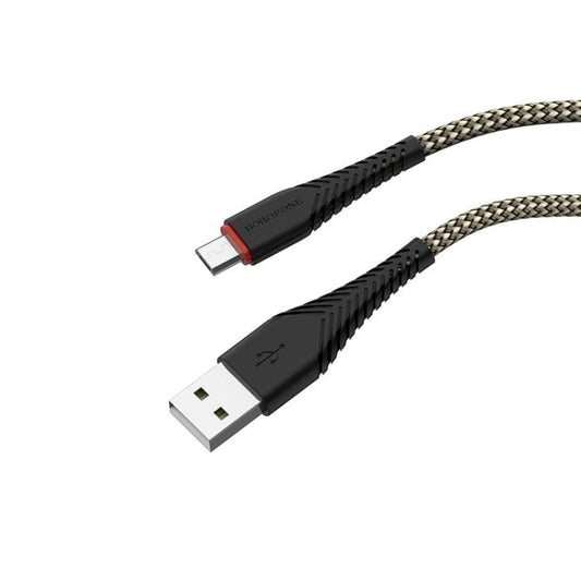Borofone BX25 Micro USB to USB Powerful Charging Data Cable for Galaxy, Huawei, Xiaomi, HTC, Sony and Other Smartphones (Black)