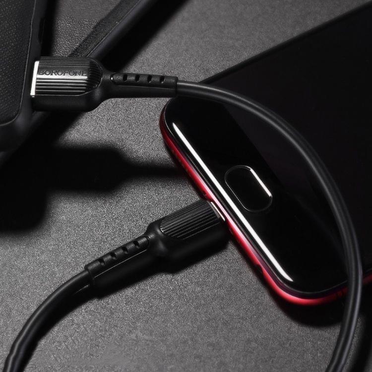 Borofone BX16 1m 2A Micro USB to USB Charging Data Cable for Galaxy, Huawei, LG, HTC, Sony and Other Phones (Black)