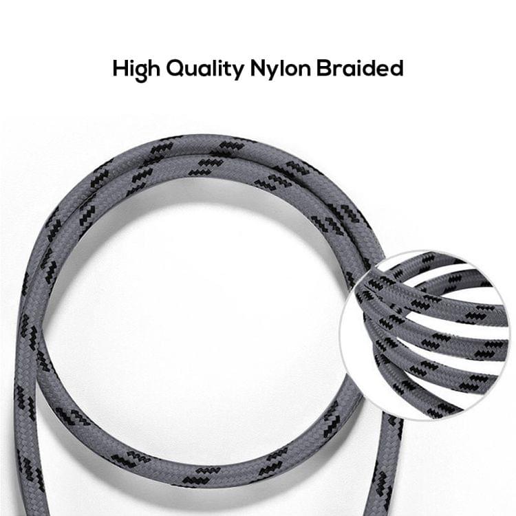TOPK AN09 Micro USB Charging + Transmission Aluminum Alloy Tiger Texture Nylon Braided Data Cable, Length:2m(Red)