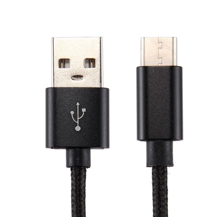 Knit Texture USB to USB-C / Type-C Data Sync Charging Cable, Cable Length: 2m, 3A Total Output, 2A Transfer Data
