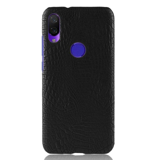 Shockproof Crocodile Texture PC + PU Case for Xiaomi Redmi Note 7 (Black)