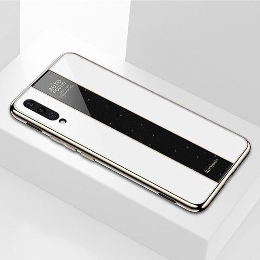 Electroplated Mirror Glass Case for Vivo IQOO (White)