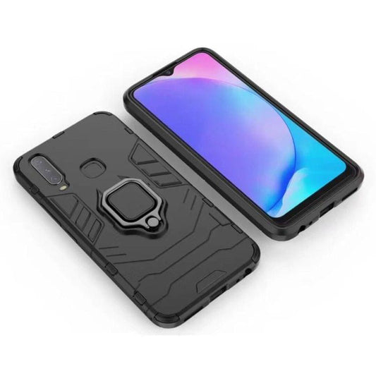 PC + TPU Shockproof Protective Case for Vivo Y17, with Magnetic Ring Holder (Black)