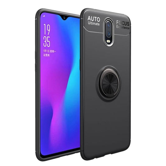 lenuo Shockproof TPU Case for OnePlus 7, with Invisible Holder (Black)
