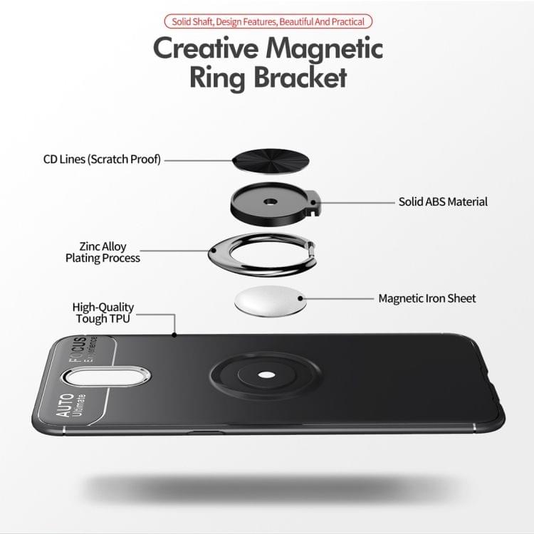 lenuo Shockproof TPU Case for OnePlus 7, with Invisible Holder (Black)