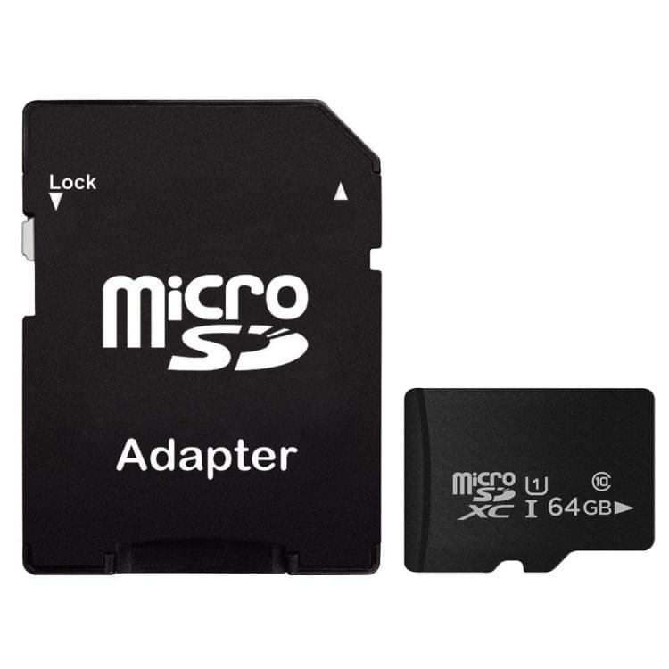 64GB High Speed Class 10 Micro SD(TF) Memory Card from Taiwan, Write: 8mb/s, Read: 12mb/s (100% Real Capacity)(Black)