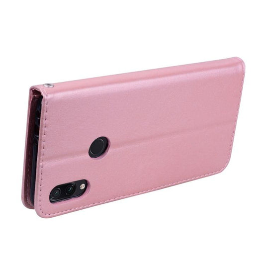 Rose Embossed Horizontal Flip PU Leather Case for Xiaomi Redmi Note 7, with Holder & Card Slots & Wallet(Rose Gold)