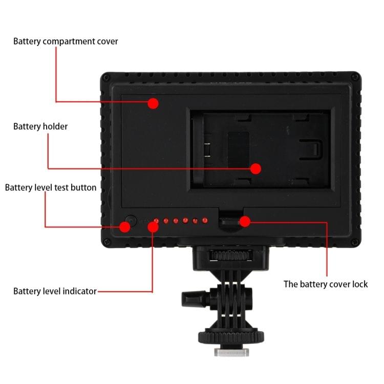 HD-160 White Light LED Video Light on-Camera Photography Lighting Fill Light for Canon, Nikon, DSLR Camera with 3 Filter Plates