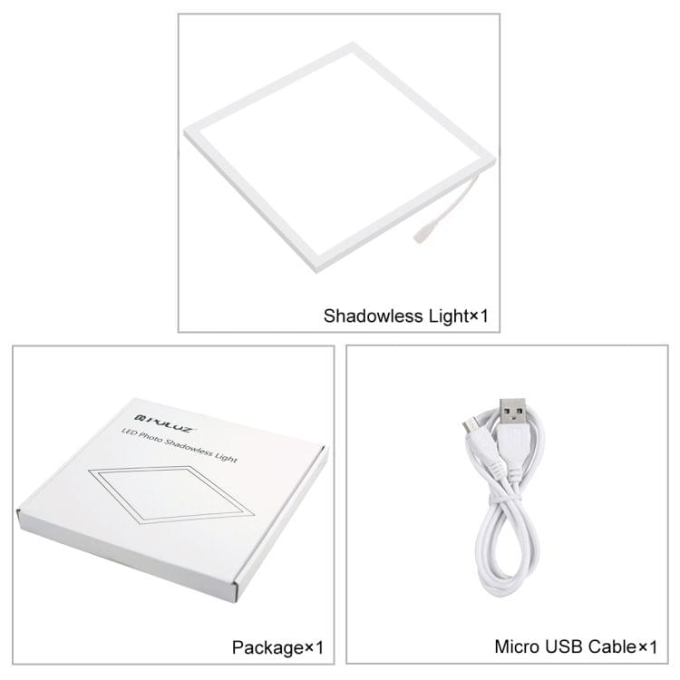 PULUZ Mini LED Photography Shadowless Light Lamp Panel Pad, Acrylic Material, 20cm x 20cm Effective Area
