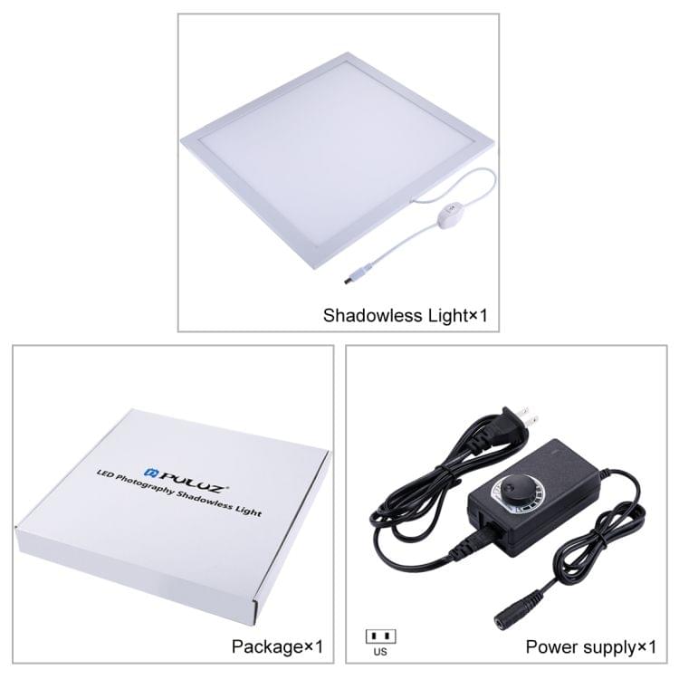 PULUZ 1200LM LED Photography Shadowless Light Lamp Panel Pad with Switch, Acrylic Material, No Polar Dimming Light, 34.7cm x 34.7cm Effective Area