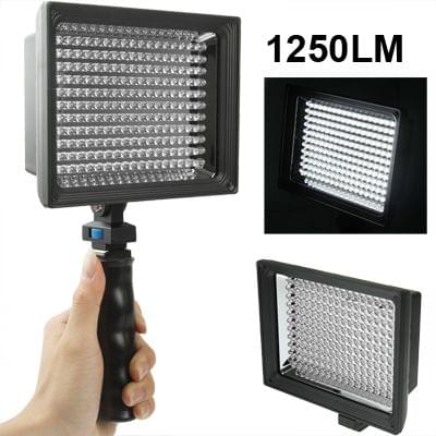 LED-187A 187 LED Video Light for Camera / Video Camcorder and 7.4V 4400mAh Sony NP-F770 li-ion Battery & with Soft Sheets & a Yellow Filters(Black)