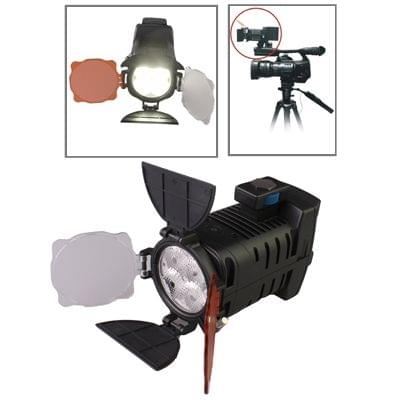 4 LED Video Light with Two Color Transparent Filter Cover (Tawny / White), EU Plug Battery Charger (LED-5005)(Black)