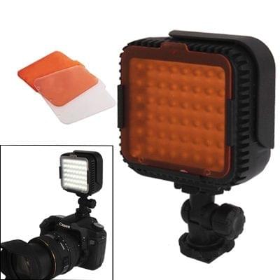 Camera CN-LUX480 48 LED Video Light with 2 Colors Temperature Transparent Films (Diffusing Filter + Orange Filter)(Black)