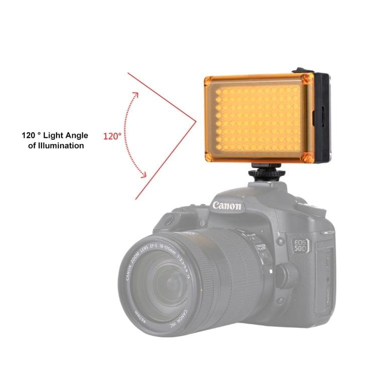 PULUZ Pocket 96 LEDs 860LM Professional Vlogging Photography Video & Photo Studio Light with White and Orange Magnet Filters Light Panel for Canon, Nikon, DSLR Cameras