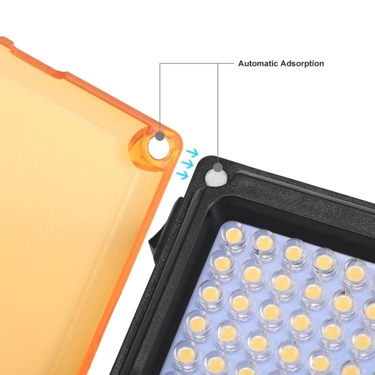 PULUZ Pocket 96 LEDs 860LM Professional Vlogging Photography Video & Photo Studio Light with White and Orange Magnet Filters Light Panel for Canon, Nikon, DSLR Cameras