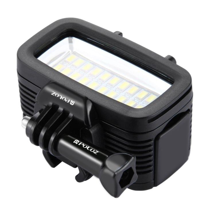 PULUZ 20 LEDs 40m Waterproof IPX8 Studio Light Video & Photo Light with Hot Shoe Base Adapter & Quick Release Buckle & Long Screw & 2 x Filter Plates for GoPro HERO5 /4 /3 /2 /1