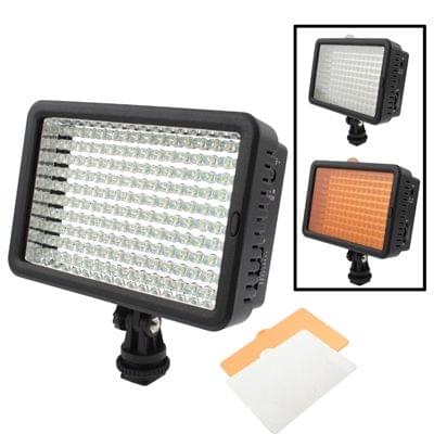 160 LED Video Light with Two Color Temperature Transparent Films (Tawny / White), US Plug(Black)