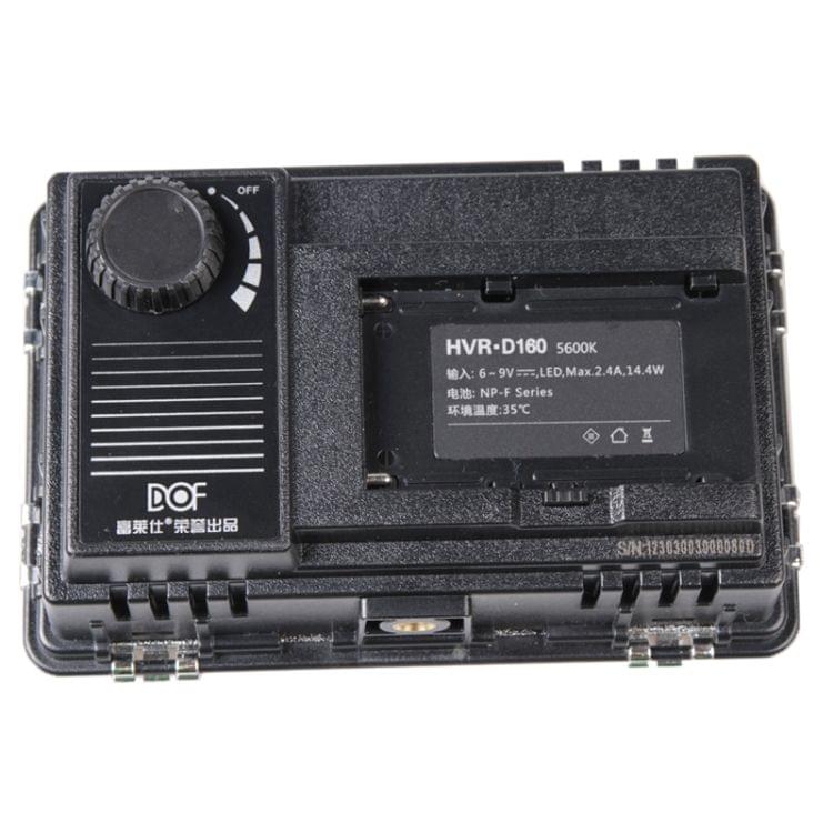 DOF 160 LEDs Video Light Lamp / Wedding Photojournalism Camera Fill Light, Adjustable Color Temperature (HVR-D160S)(Black)