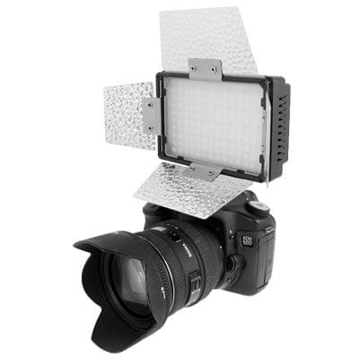 140 LED Video Light with 2 Color Temperature Transparent Films (Orange / White)(Black)