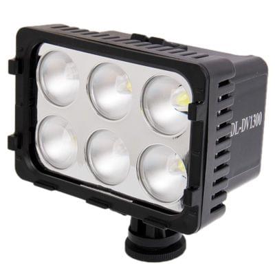 DL-DV1300 6 LED Video Light with Two Color Transparent Filter Cover and 7.2V 2200mAh NP-F550 li-ion Battery for Camera / Video Camcorder