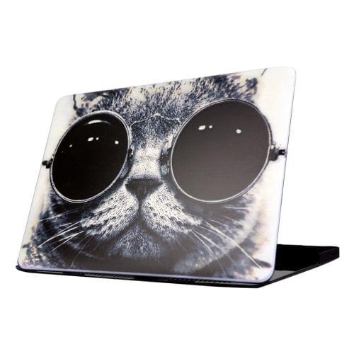 For Macbook Air 11.6 inch (2011 - 2013) A1370 & A1465 / MD711 / MC968 / MC969 / MD712 / MD224 Sunglasses Wearing Cat Pattern Laptop Water Decals PC Protective Case