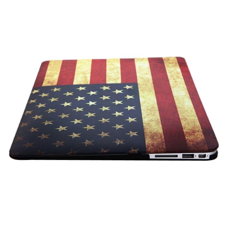 Retro US Flag Pattern Frosted Hard Plastic Protective Case for Macbook Air 13.3 inch