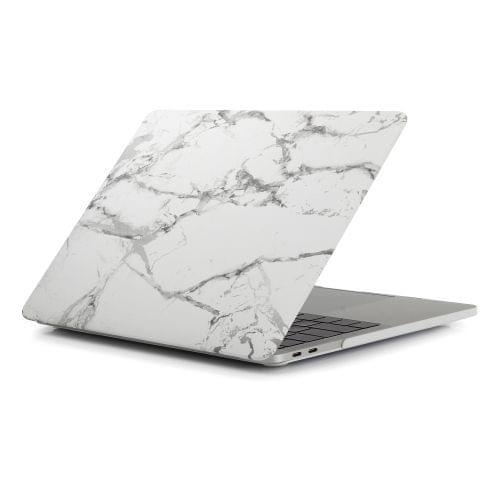 White Black Texture Marble Pattern Laptop Water Decals PC Protective Case for MacBook Pro 15.4 inch A1990 (2018)
