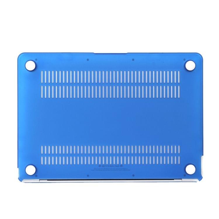 Laptop Translucent Frosted Hard Plastic Protective Case for Macbook 12 inch(Dark Blue)