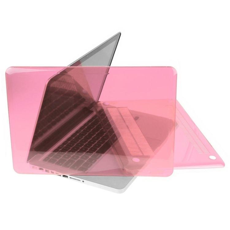 ENKAY for Macbook Pro 15.4 inch (US Version) / A1286 Hat-Prince 3 in 1 Crystal Hard Shell Plastic Protective Case with Keyboard Guard & Port Dust Plug(Pink)