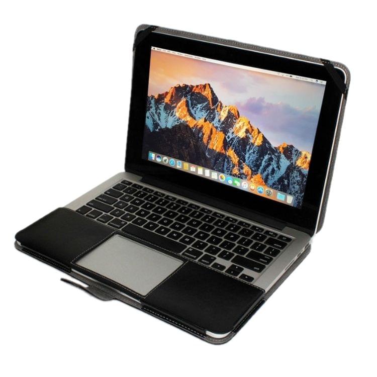 For Macbook Pro Retina 15.4 inch Laptop Crazy Horse Texture Horizontal Flip Leather Case(Black)