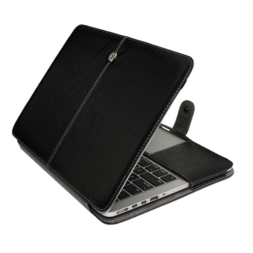 For Macbook Pro Retina 15.4 inch Laptop Crazy Horse Texture Horizontal Flip Leather Case(Black)