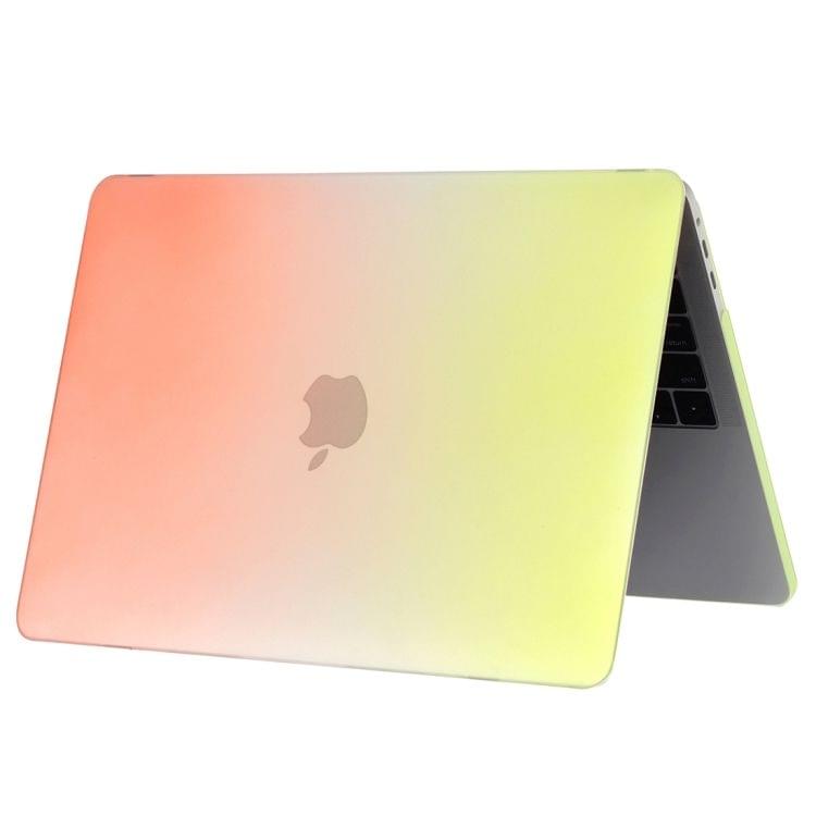 Laptop Rainbow Pattern PC Protective Case for MacBook Pro 15.4 inch A1990 (2018) (Yellow+Orange)