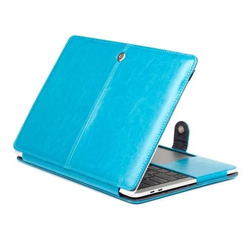Crazy Horse Texture Horizontal Flip Leather PU Case for MacBook Pro 15.4 inch A1990 (2018) (Blue)