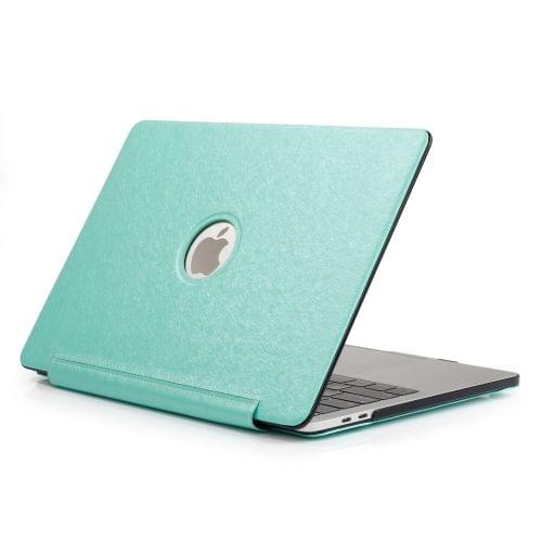 Laptop One-piece PU Leather Case for MacBook Pro 15.4 inch A1990 (2018) (Mint Green)