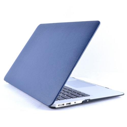 Laptop PU Leather Paste Case for MacBook Air 13.3 inch A1932 (2018) (Dark Blue)