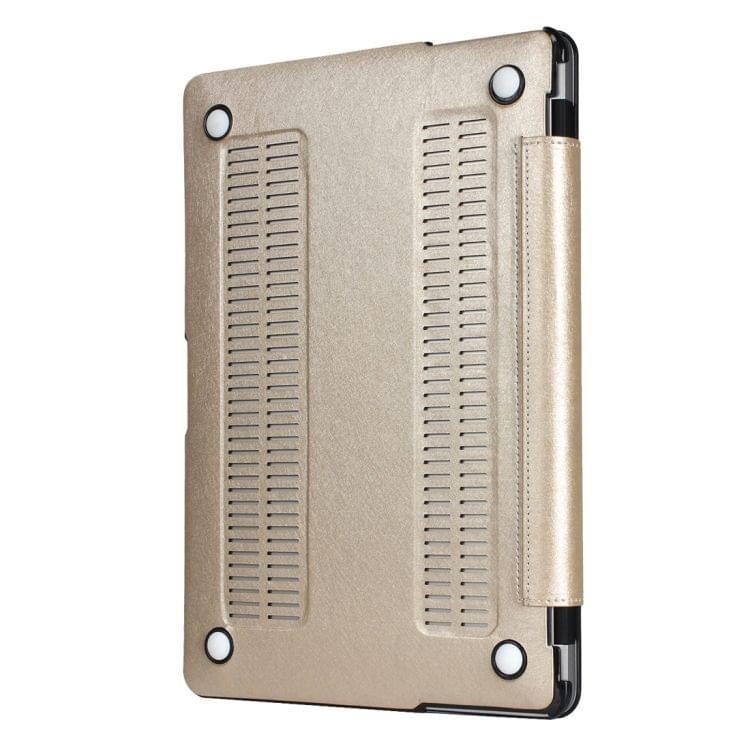 For Macbook Air 13.3 inch Silk Texture Apple Laptop United PU Protective Case(Gold)