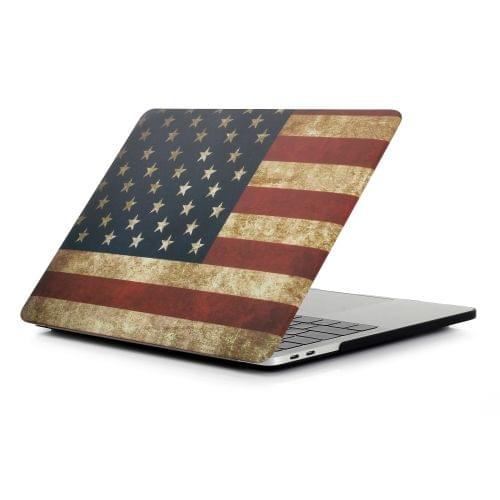 Retro US Flag Pattern Laptop Water Decals PC Protective Case for MacBook Pro 15.4 inch A1990 (2018)