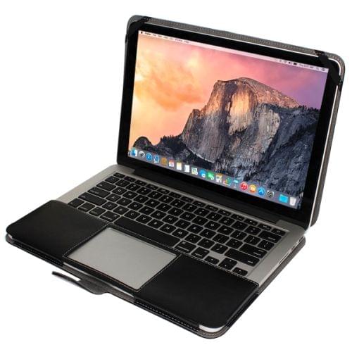 Notebook Leather Case with Snap Fastener for 13.3 inch MacBook Pro Retina(Black)