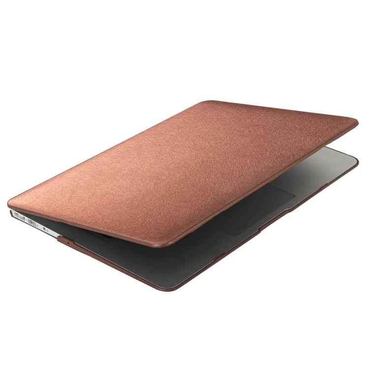 For Macbook Pro Retina 15.4 inch Silk Texture Apple Laptop PC Protective Case(Coffee)