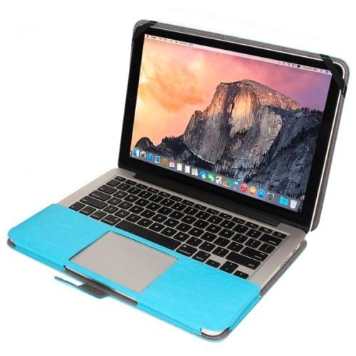 Notebook Leather Case with Snap Fastener for 13.3 inch MacBook Pro Retina(Blue)