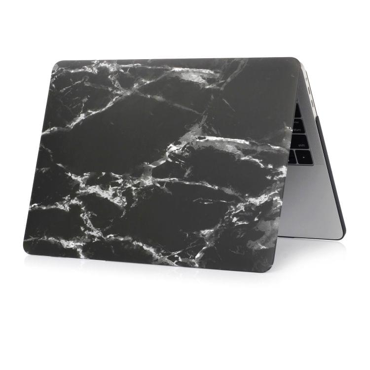 Black White Texture Marble Pattern Laptop Water Decals PC Protective Case for MacBook Pro 15.4 inch A1990 (2018)