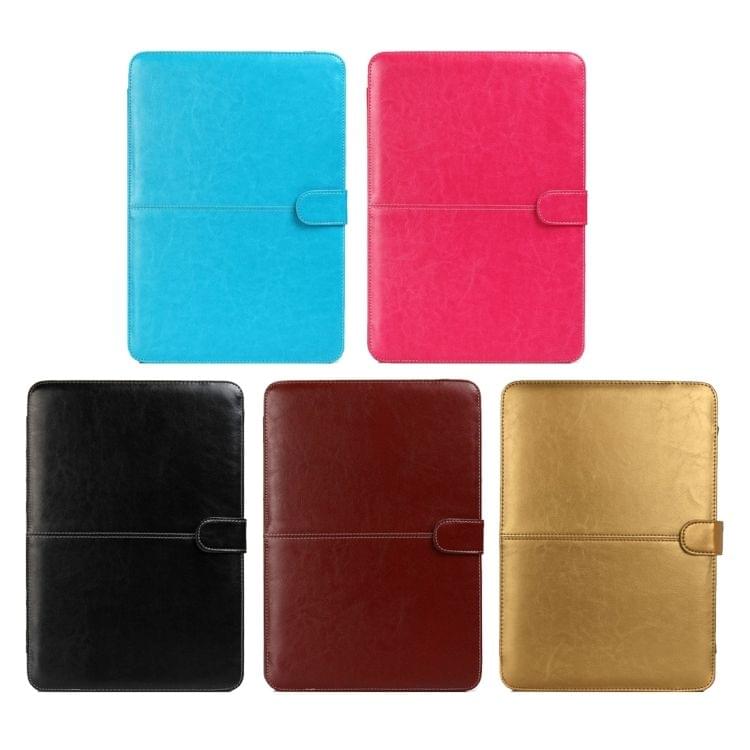 For Macbook Pro Retina 15.4 inch Laptop Crazy Horse Texture Horizontal Flip Leather Case(Magenta)