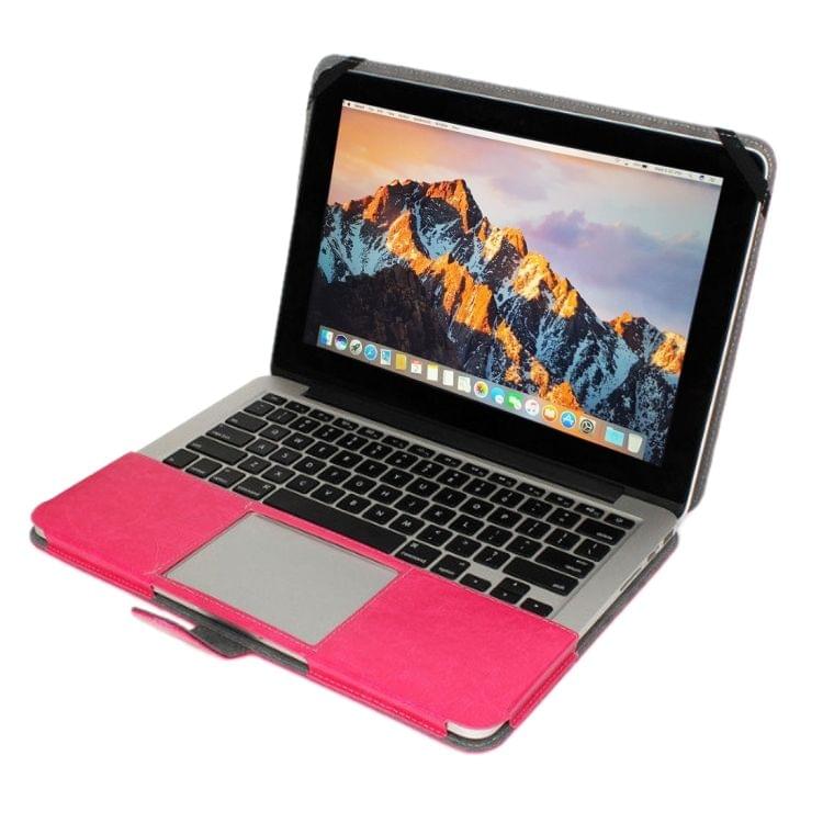 For Macbook Pro Retina 15.4 inch Laptop Crazy Horse Texture Horizontal Flip Leather Case(Magenta)