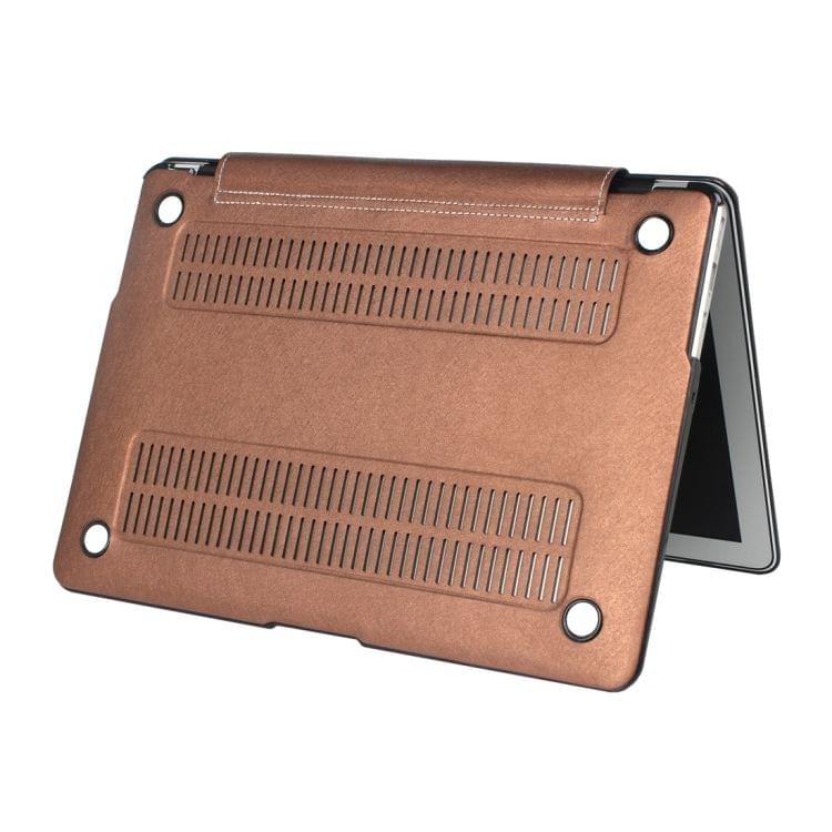 For Macbook Air 11.6 inch Silk Texture Apple Laptop United PU Protective Case(Coffee)