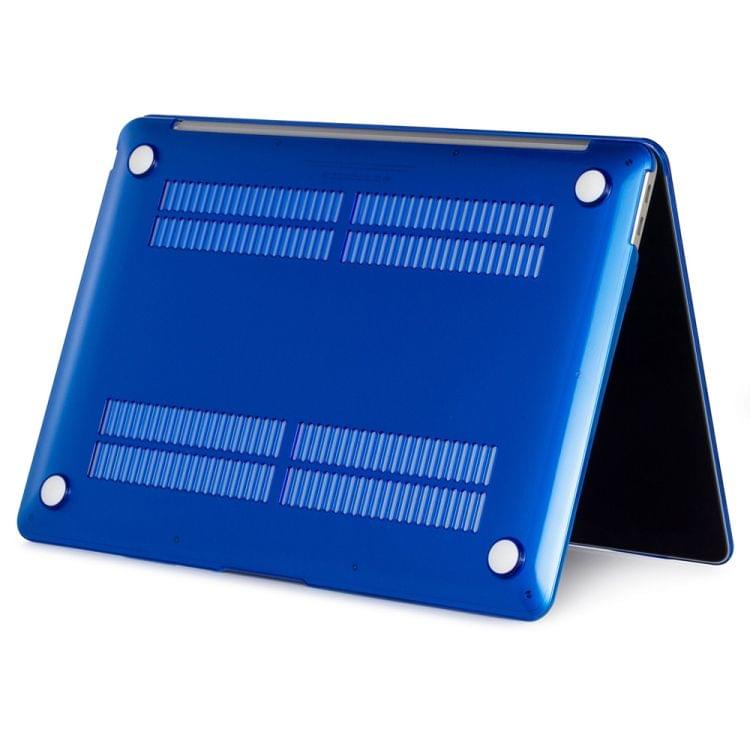 ENKAY Hat-prince 3 in 1 Crystal Shell + US Version Ultra-thin TPU Keyboard Protective Film + Dust Plug for MacBook Air 2018 A1932(Dark Blue)