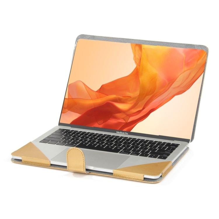 Crazy Horse Texture Horizontal Flip Leather Case for MacBook Air 13.3 inch A1932 (2018) (Gold)