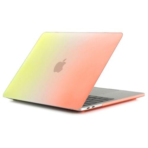 Laptop Rainbow Pattern PC Protective Case for MacBook Pro 13.3 inch A1989 (2018) (Yellow+Orange)